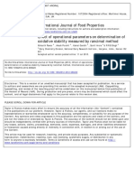 Effect of operational parameters on determination of oxidative stability measured by rancimat method