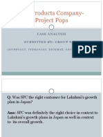 SPC Products Company-Project Pops: Case Analysis Submitted By: Group No. 5