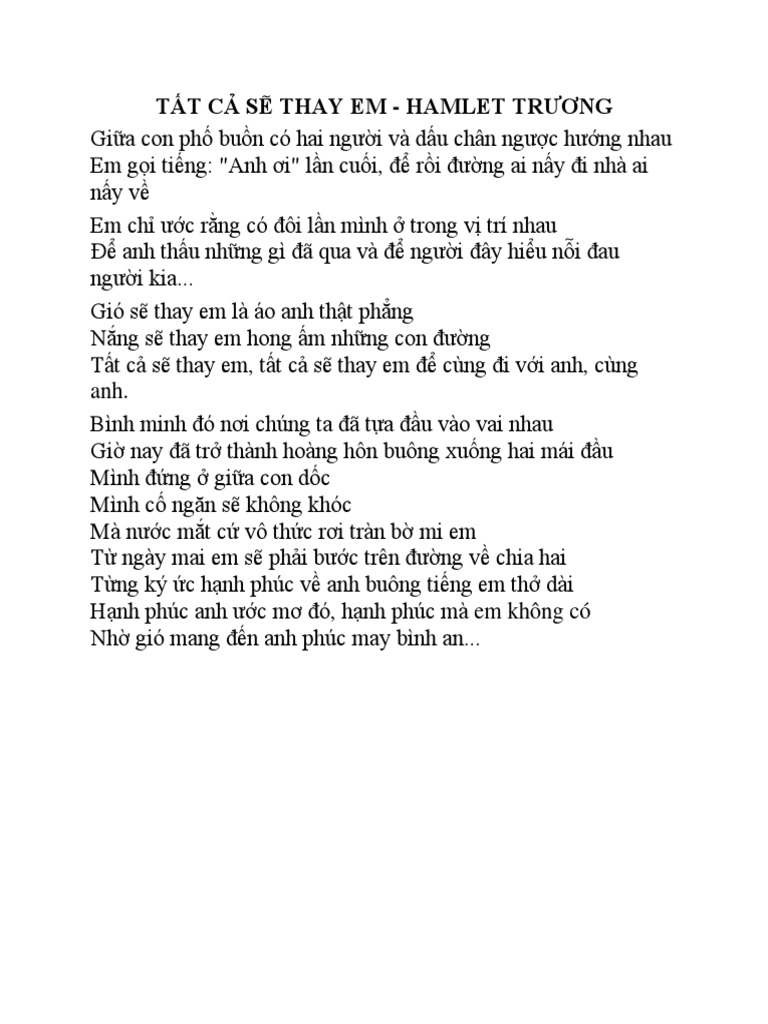 TẤT CẢ SẼ THAY EM | PDF