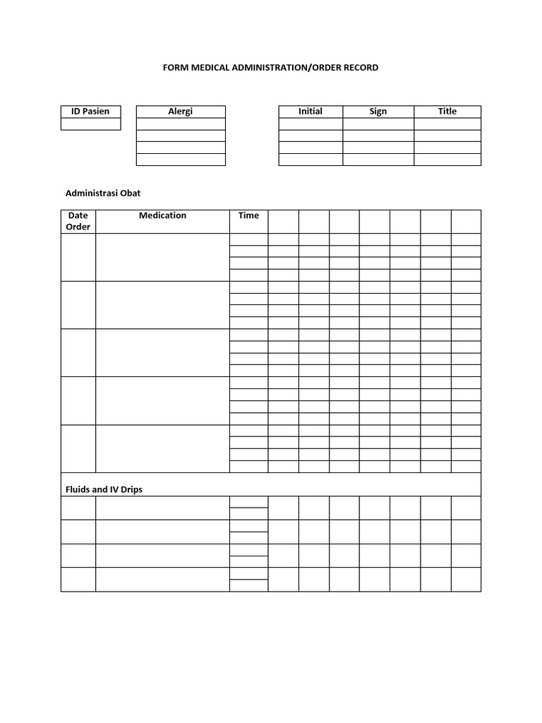 Medical Administration Record Form | PDF | Clinical Medicine | Medical ...