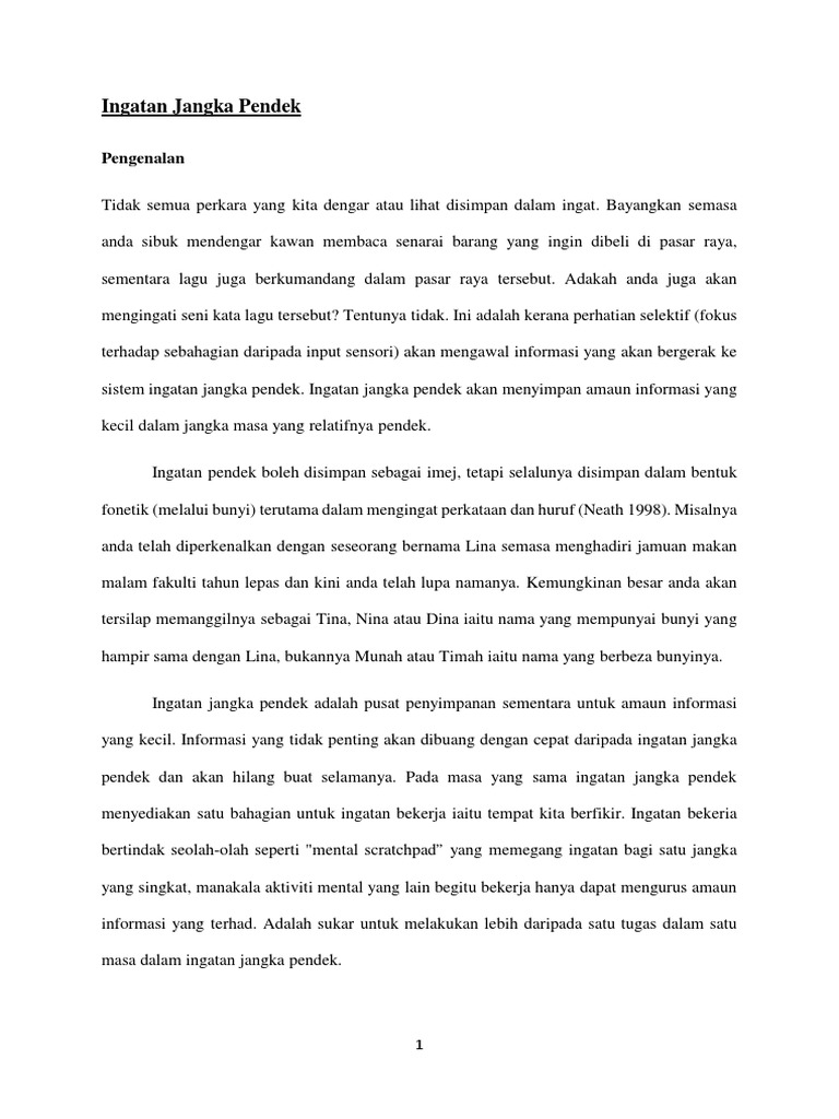 Ingatan Jangka Pendek Pdf