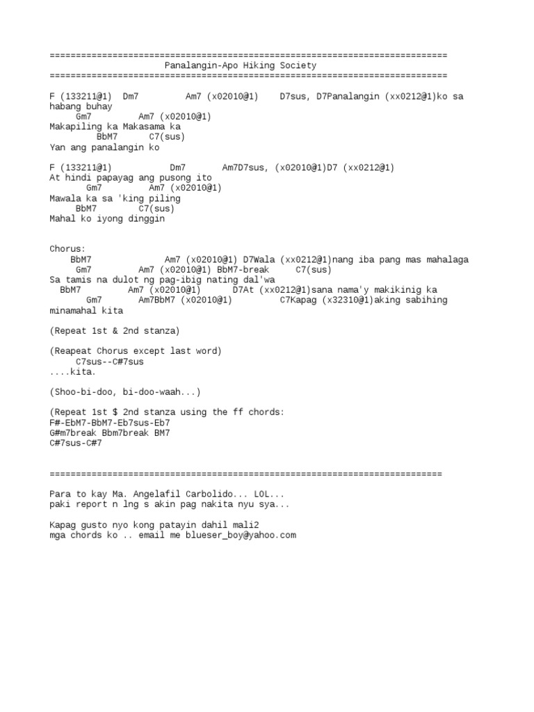 Apo Hiking Society-Panalangin 3 | PDF, image size:768x1024