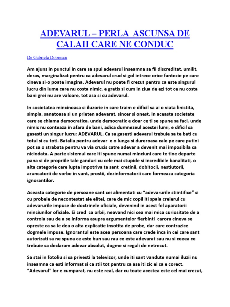 Adevar Ul | PDF