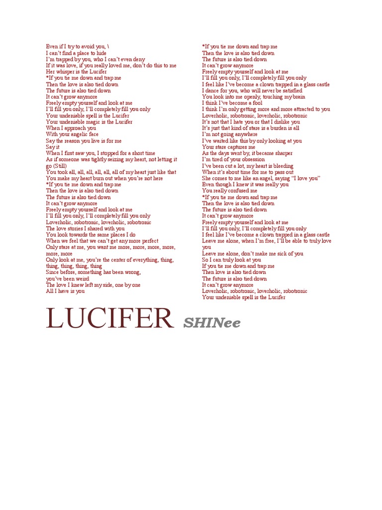 Lucifer Lyrics PDF