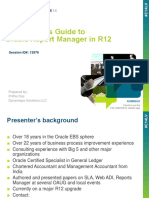 A Hitchhikers Guide To Oracle Report Manager in R12: Session ID#: 13976