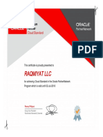 Raqmiyat Oracle Platinum & Cloud Standard Certificate