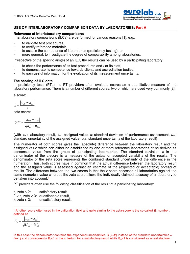 Interlaboratory Comparison Data Guide | PDF | Standard Score | Uncertainty