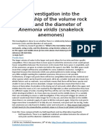 What Is The Correlation Between The Volume of Rock Pools and The Diameter of The Anemonia Viridis