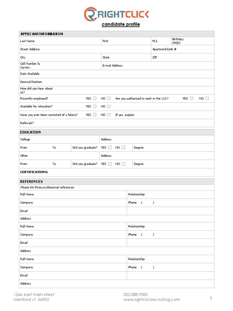 Applicant Relationship Example Form | PDF | Business