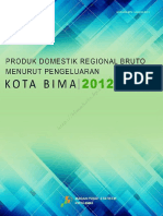 Produk Domestik Regional Bruto Menurut Pengeluaran Kota Bima 2012 2