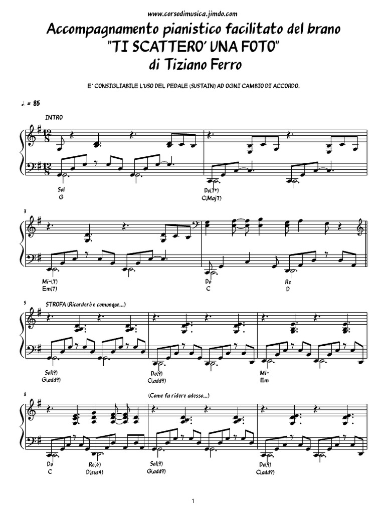 TI SCATTERO UNA FOTO Spartito Facilitato Www.corsodimusica.jimdo