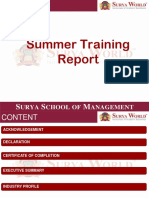 Presentation on Summer Training Report Making