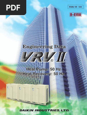 Vrv Ii Hp Hr 50 Hz R410a Edau39 543 Heat Pump Air Conditioning