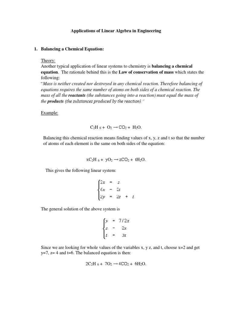 Applications of Linear Algebra in Engineering | PDF | Eigenvalues And ...