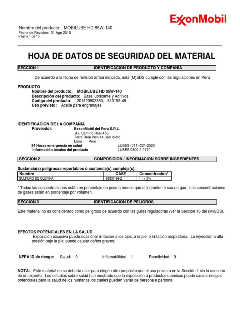 Msds 65 John Deere Cool Gard II Descarga electrostática Guante