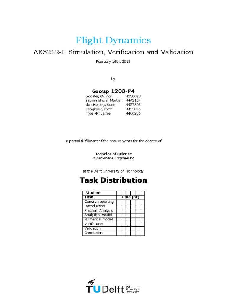 Flight Dynamics Simulation and Validation | PDF | Flight Dynamics ...