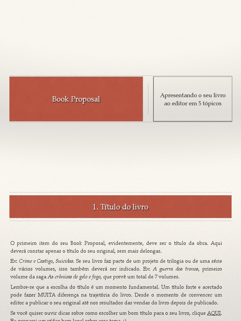 Proposta de Livro: Guia Prático | PDF | Livros | As Crônicas de Gelo e Fogo