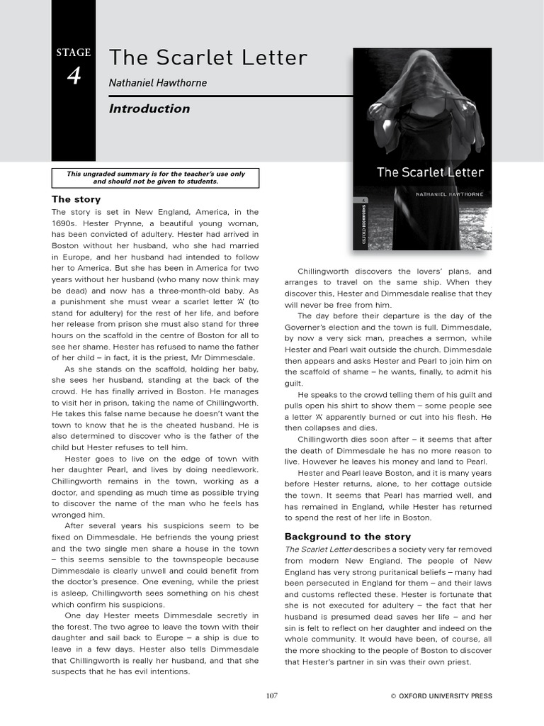 Activity Worksheet The Scaret Letter. | PDF | The Scarlet Letter