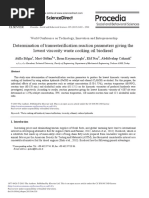 Determination of Transesterification Reaction Parameters Giving The Lowest Viscosity Waste Cooking Oil Biodiesel