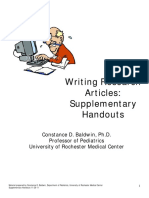 Writing Research Articles: Supplementary Handouts