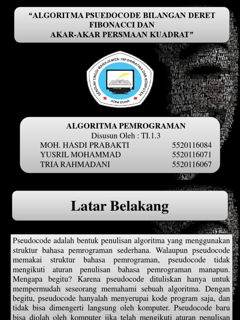 Algoritma Pseudocode Fibonacci dan Kuadrat | PDF | Komputer | Teknologi ...