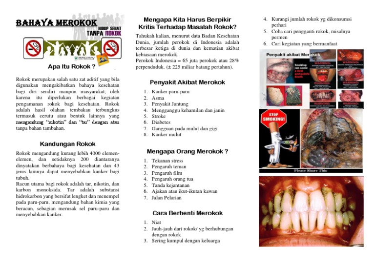 Brosur Bahaya Merokok | PDF