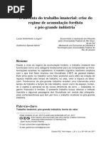 O Advento Do Trabalho Imaterial - Crise Do Reime de Acumulação Fordista e Pós-grande Indústria - Longoni