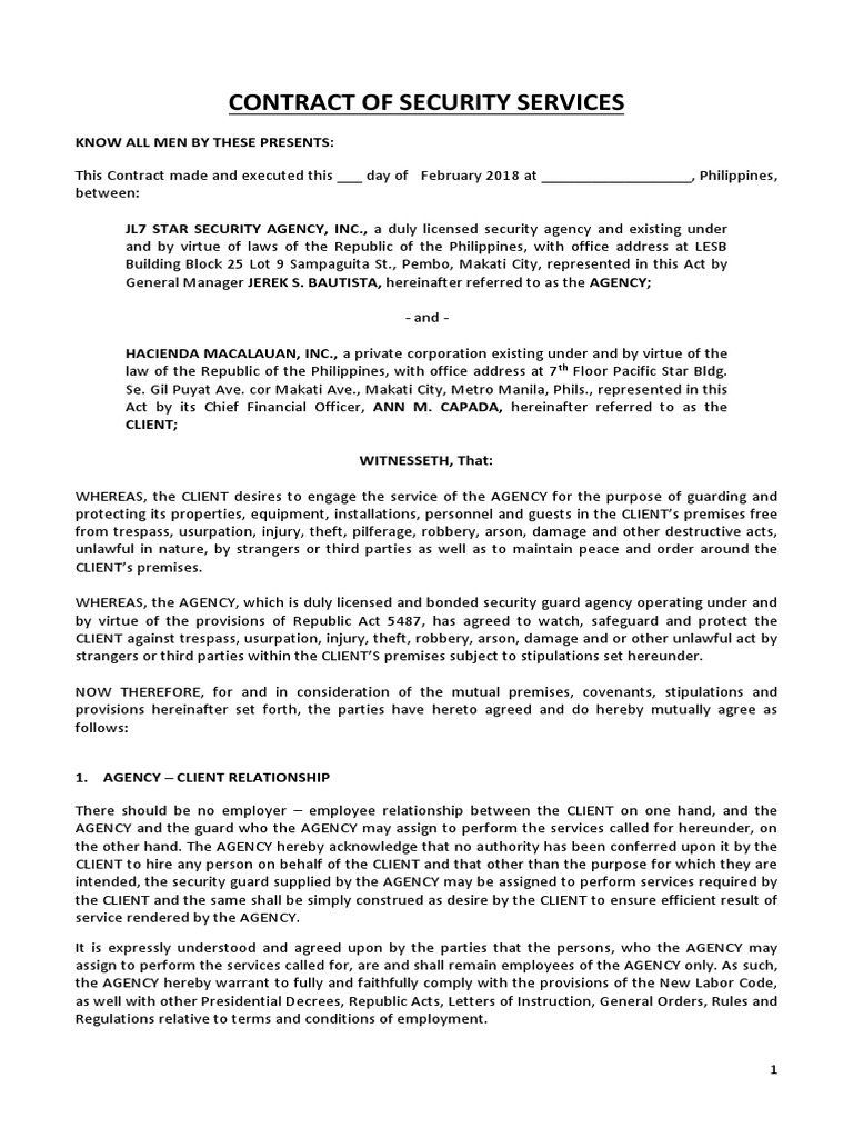 Contract of Security Services Docx 2.docx3 PDF Security Guard
