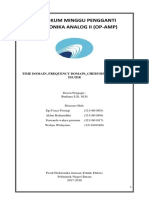 Praktikum Minggu Pengganti Elektronika Analog Ii (Op-Amp) : Time Domain, Frequency Domain, Chebyshev Low Pass Filter