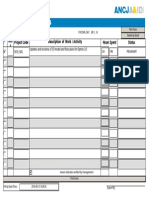 Daily Work Log: Project Code Description of Work / Activity Hours Spent Status