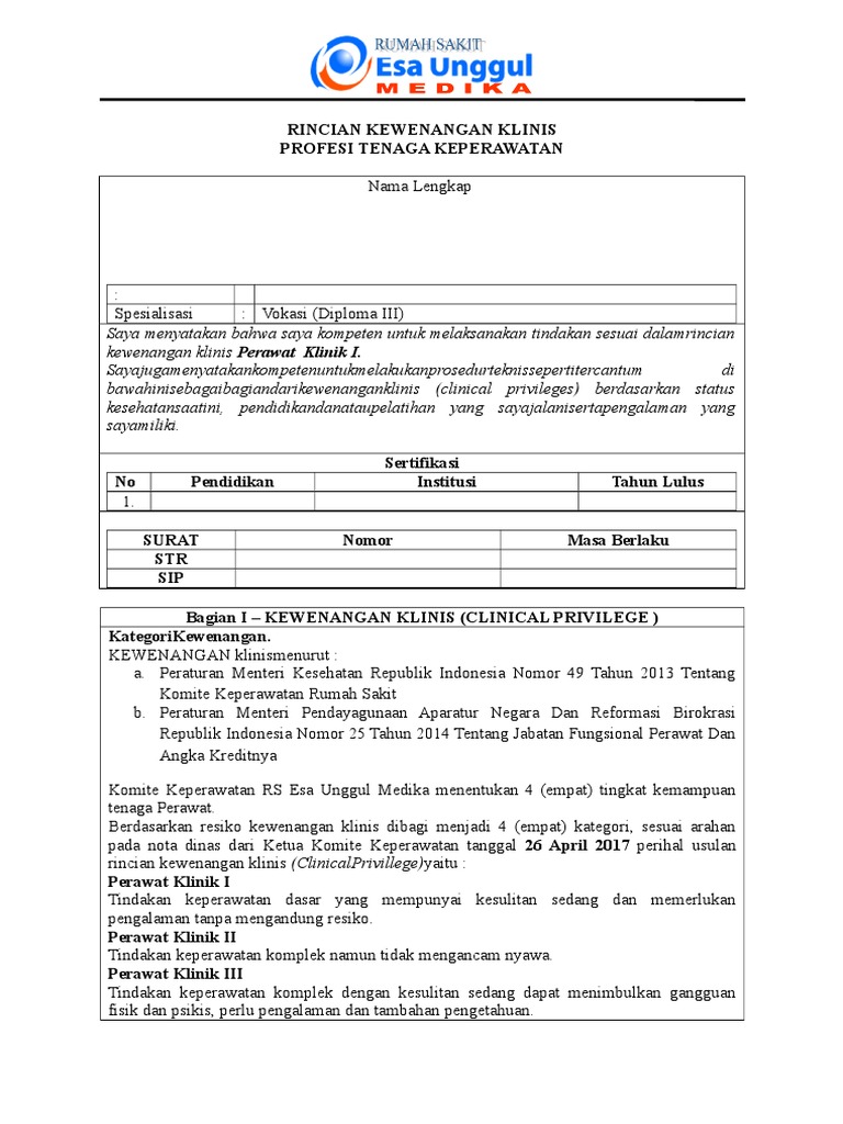 RKK Perawat D3 | PDF