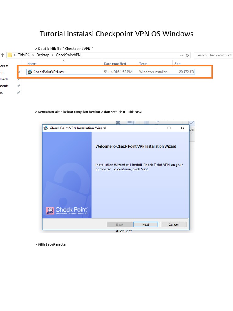 Tutorial Instalasi Checkpoint VPN | PDF