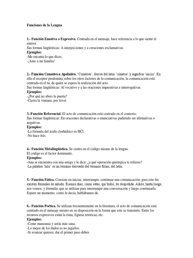 Funciones de la Lengua en Comunicación | PDF | Crecimiento personal y ...