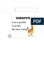 Giraffe: I Am A Giraffe. I Am Tall. My Neck Is Long