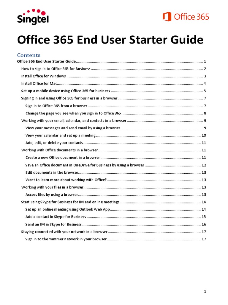 Office 365 End User Starter Guide | PDF | Office 365 | Tablet Computer