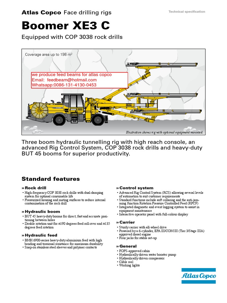 Feed Beam For Atlas Copco Boomer Boomer XE3 C | PDF | Drilling Rig ...