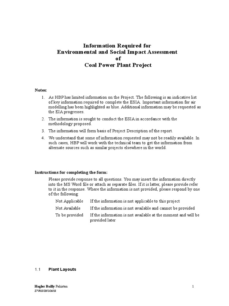 ESIA Requirements for Coal Power Plant | PDF | Particulates | Coal