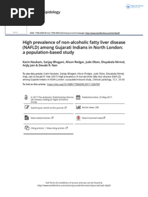 High Prevalence Of Non Alcoholic Fatty Liver Disease Nafld Among Gujarati Indians In North London A Population Based Study Pdf High Density Lipoprotein Diabetes Mellitus Type 2