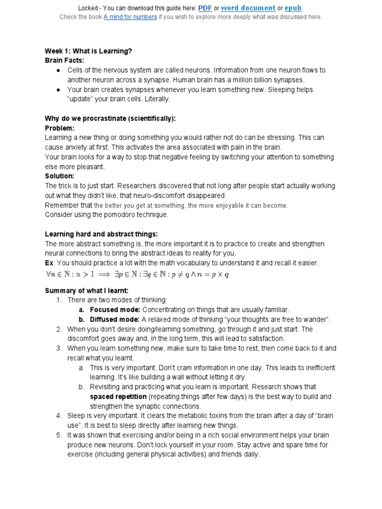 Learning Strategies and Techniques Summary | PDF | Habits | Memory