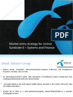 Market Entry Strategy For Uninor Syndicate 6 - Systems and Finance