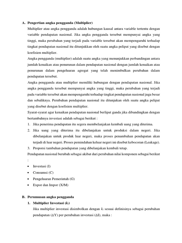 Pengertian Angka Pengganda