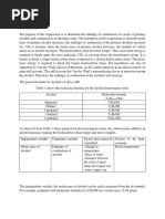 Chemistry Heat of Combustion Report