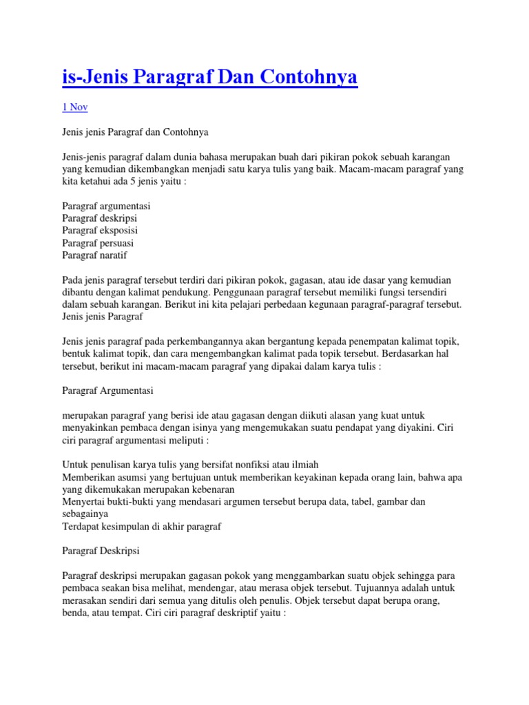 Jenis Jenis Paragraf