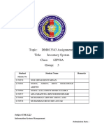 Topic: DMM 3343 Assignment 1 Title: Inventory System Class: 1ZP58A Group: 3