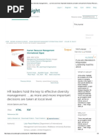 HR Leaders Hold the Key to Effective Diversity Management _ … as More and More Important Decisions Are Taken at Local Level _ Human Resource Management International Digest _ Vol 23, No 5