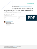 Null hypothesis	significance	tests.	A	mix-up	of two	different	theories:	The	basis	for	widespread confusion	and numerous misinterpretations 