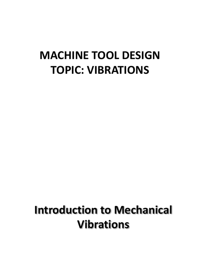 Machine Tool Design PDF Force Classical Mechanics
