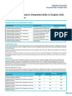 Integrated Skills in English (ISE) Regulatory Information