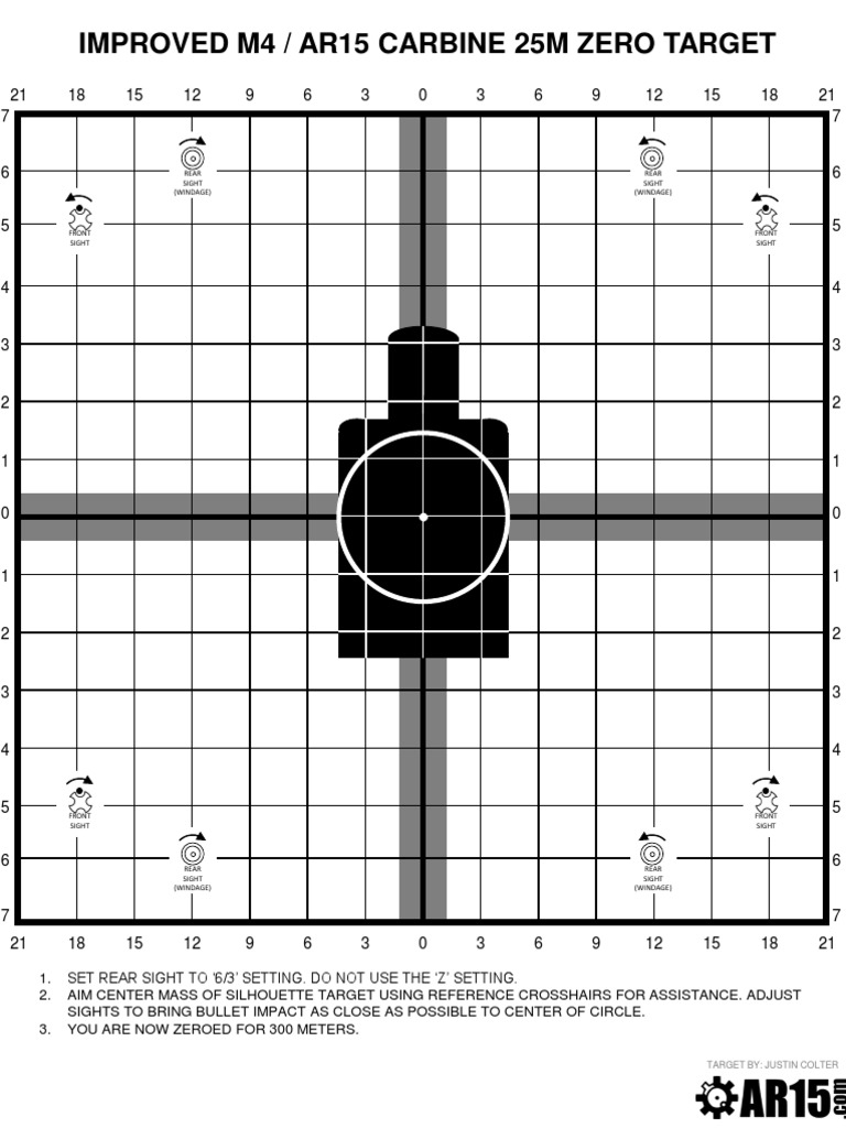 Improved M4 - AR15 Carbine Zero Target PDF | PDF | Tools | Artillery