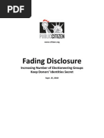 Download Fading Disclosure Increasing Number of Electioneering Groups Keep Donors Identities Secret by Public Citizen SN37489464 doc pdf